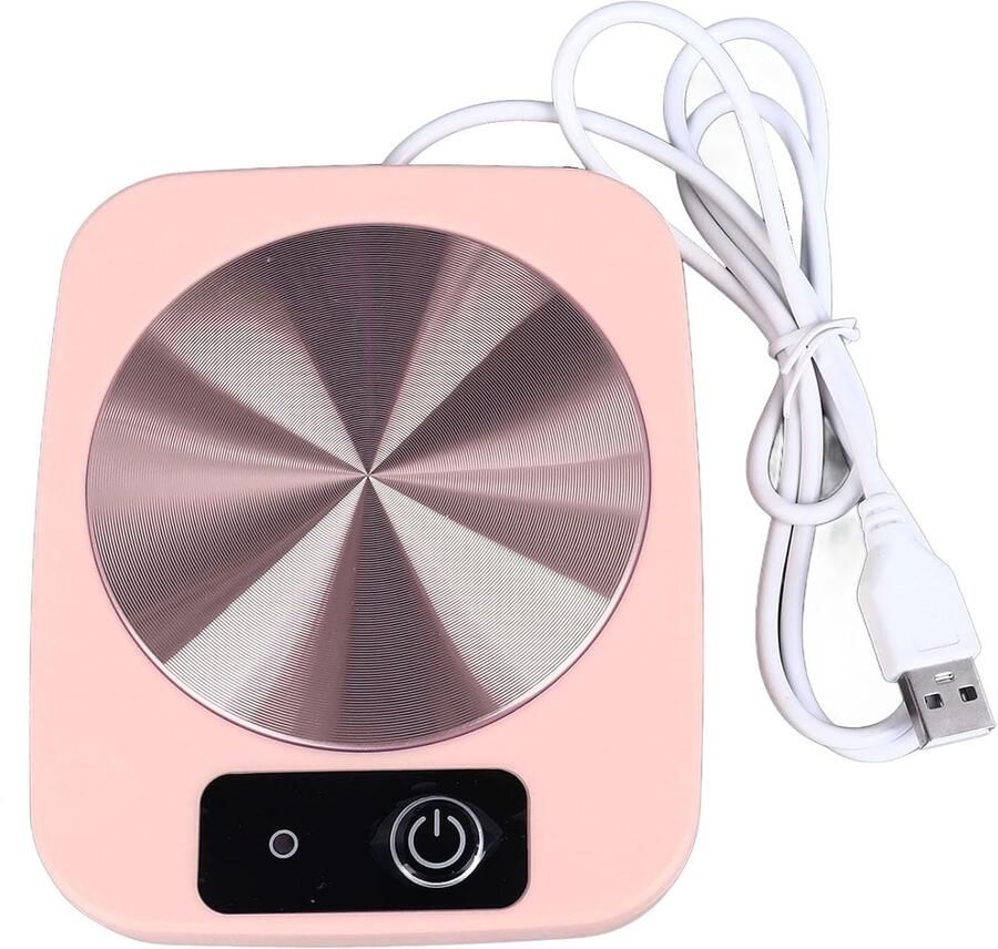 Koffiekopjeswarmer USB-voeding verwarmingsplaat Geschikt voor kaarsen tafelmodel verwarmingsmat Geschikt voor melkkopjes slimme elektrische drankverwarmer Geschikt voor koffie thee en melk (roze)