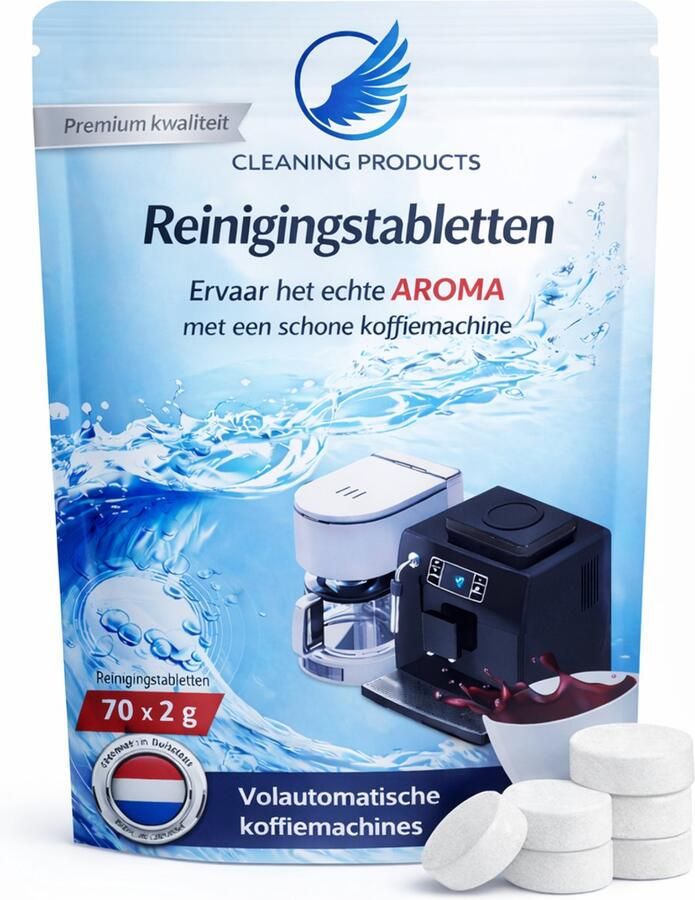Koffiemachinereiniger 70 Reinigings tabletten Koffiemachine – 2g Universele Onderhoudstabletten voor Espresso & Volautomatische Koffiemachines – Geschikt voor Siemens Jura Bosch Nespresso Philips Krups