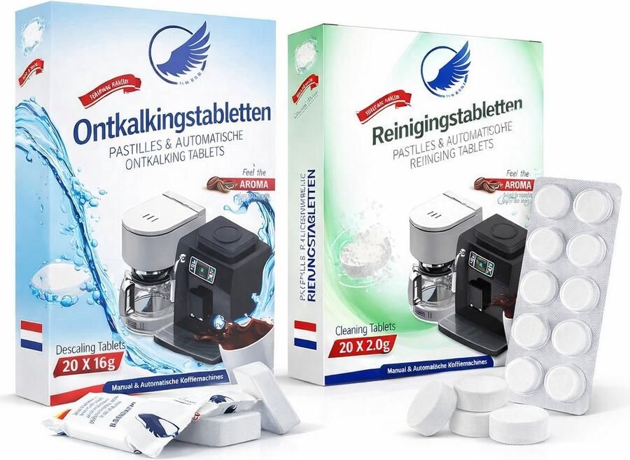 Koffiemachinereiniger Reiniging Koffiemachine 20 Reinigingstabletten 20 Ontkalkingstabletten Jura Siemens Philips Bosch Krups geschikt