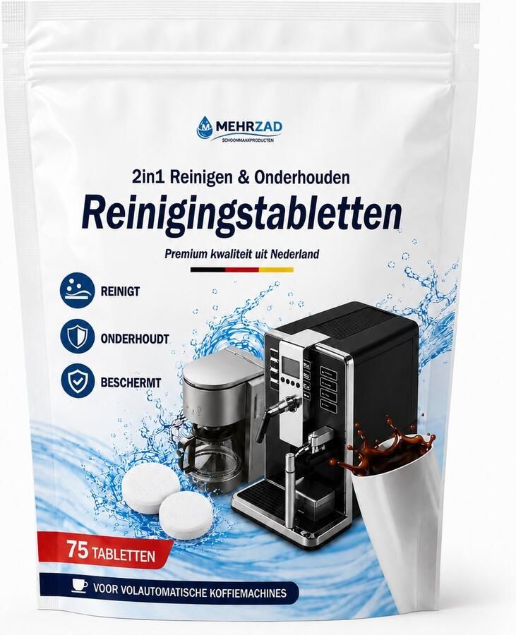 Koffiemachinereiniger Reinigings tabletten Koffiemachine – 75 2-in-1 Universele Onderhoudstabletten voor Espresso & Volautomatische Koffiemachines – Geschikt voor Siemens Jura Bosch Nespresso Philips Krups