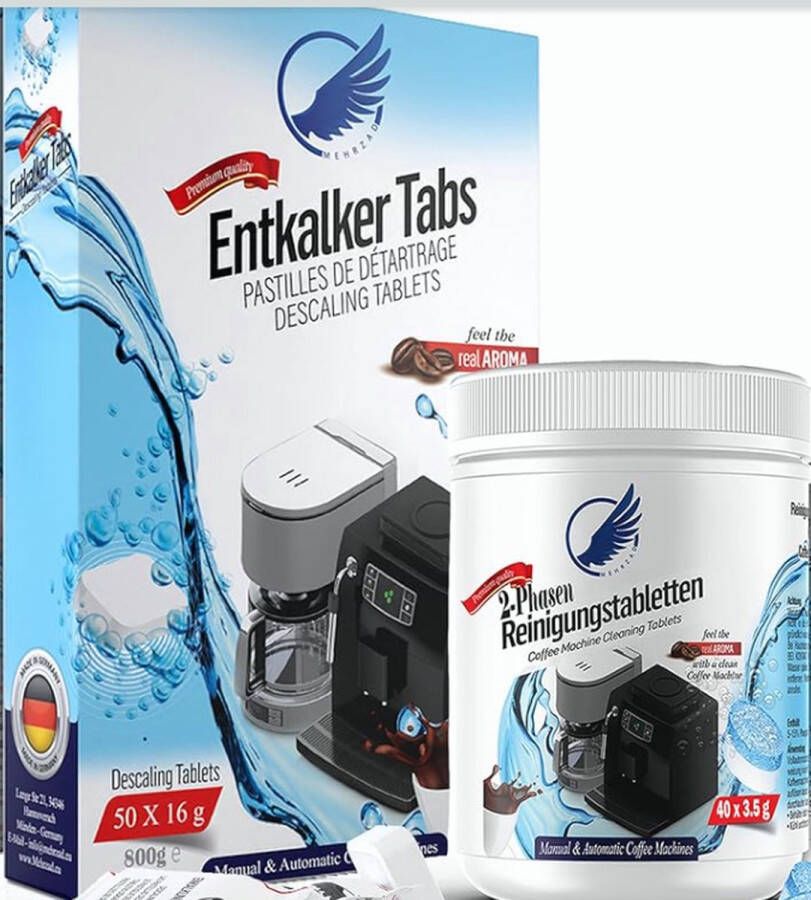 Koffiemachinereiniger 50 Ontkalkingstabletten 70 Reinigingstabletten Siemens Jura Philips Bosch Krups Delonghi Complete Reinigingsset Koffiemachine Perfect voor alle Koffiemachines - Foto 2