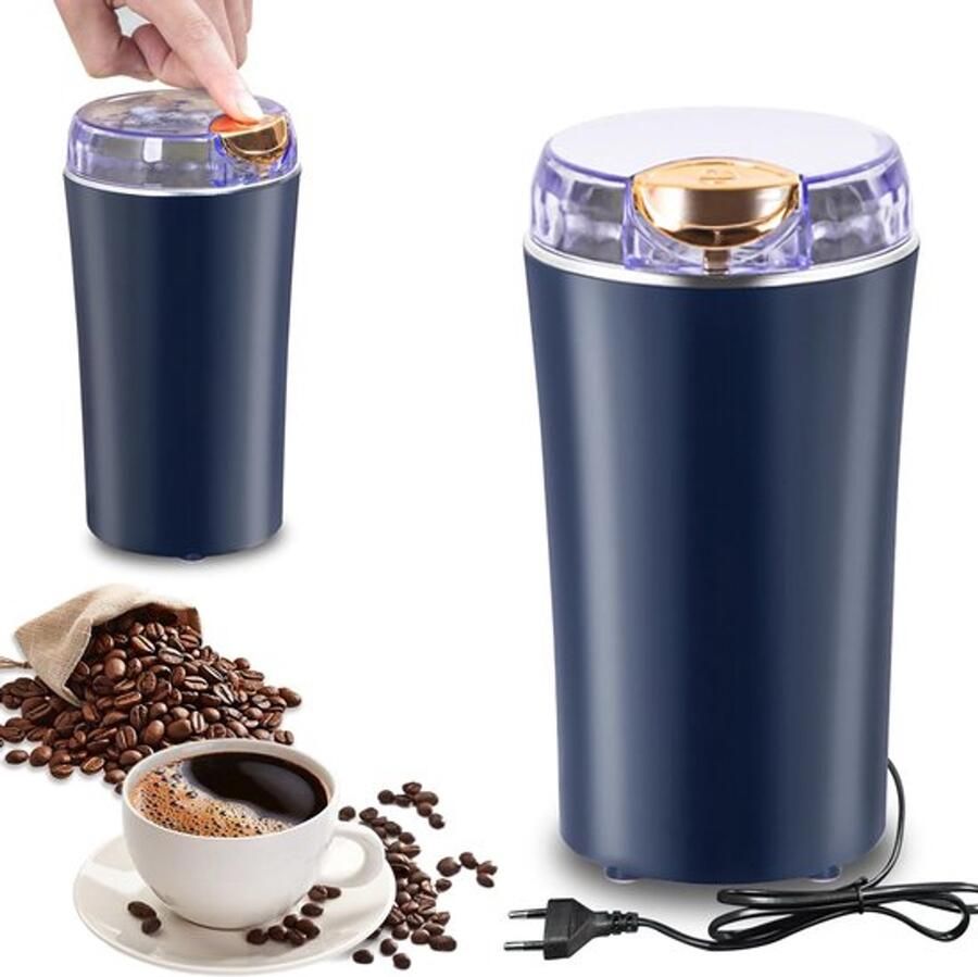 Koffiemolen elektrische koffiemolen 80 g 300 W motor voor bonen en specerijen kruiden granen noten roestvrijstalen molen met one-touch-bediening