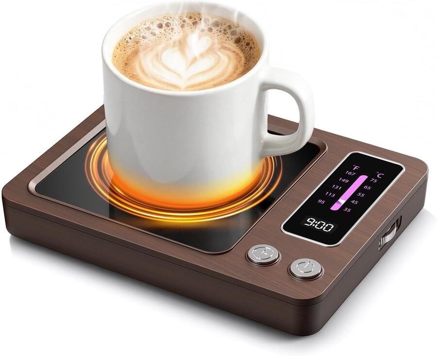 Koffiewarmer Houtkorrel Elektrische Drankwarmer voor Koffie Thee en Melk