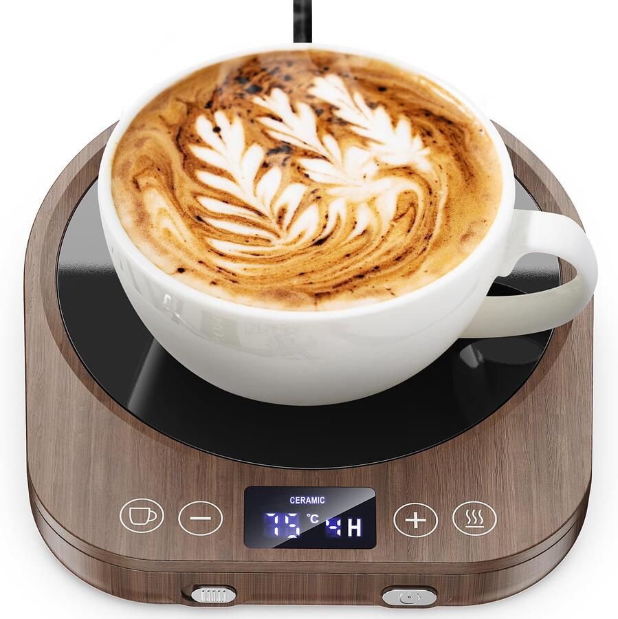 Koffiewarmer verbeterde kopjeswarmer elektrische koffiewarmer 9 temperatuurinstellingen bureau kopjeswarmer met 1-9 uur automatische uitschakeling voor koffie thee cacao melk