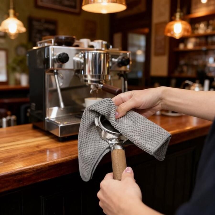 Koffiezetapparaat accessoires reinigingsborstelset 1 houten handvat koffiemolenborstel en 2 maïskorrelhanddoeken espressomachine reinigingsaccessoires voor handmolens