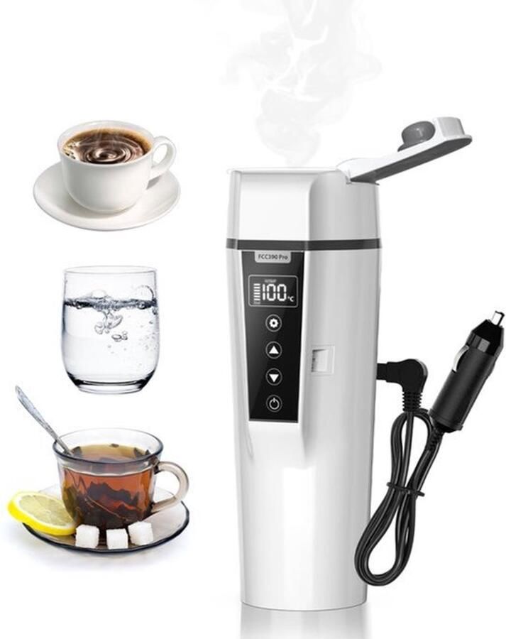 Koffiezetapparaat voor de auto 12 V 24 V elektrische reiswaterkoker voor vrachtwagens elektrische waterkoker voor de auto met meervoudige temperatuurregeling bescherming tegen verbranding