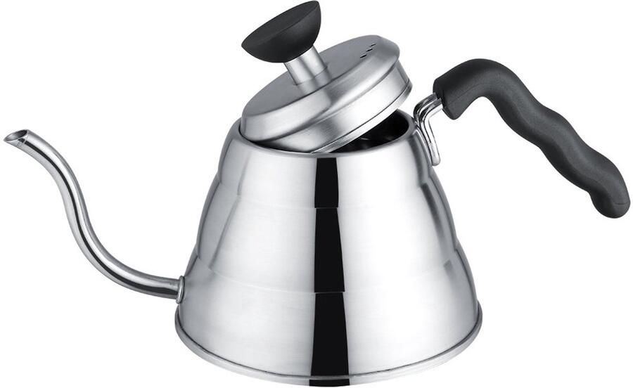 Koffiezetapparaat zwanenhals waterkoker 1 liter roestvrij staal druppelkoffiezetapparaat met precisie-druppeluitloop voor thuiskantoor