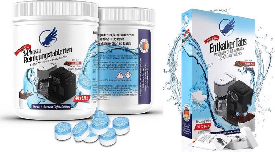 Kofiiemacinere Koffiemachine Reinigingsset 85 80 stuks 2 in 1 ReinigingsTabletten Extra sterke reinigingsformule 5 Hoogwaardige Ontkalkingstabletten Perfect voor Jura Siemens Krups Bosch Philips DeLonghi - Foto 2