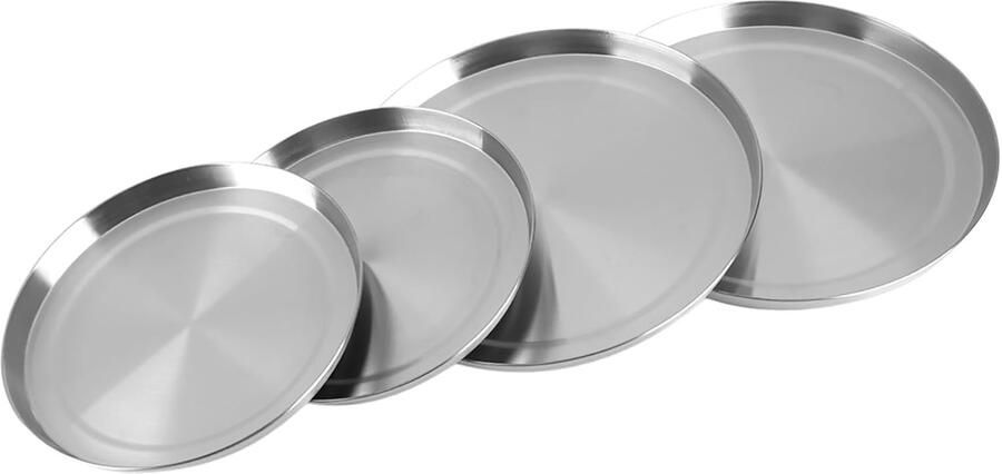 Kookplaat Afdekplaten 4-delige Set Ronde Roestvrij Staal Eenvoudig te Reinigen Houdt Fornuis Schoon m-winkel