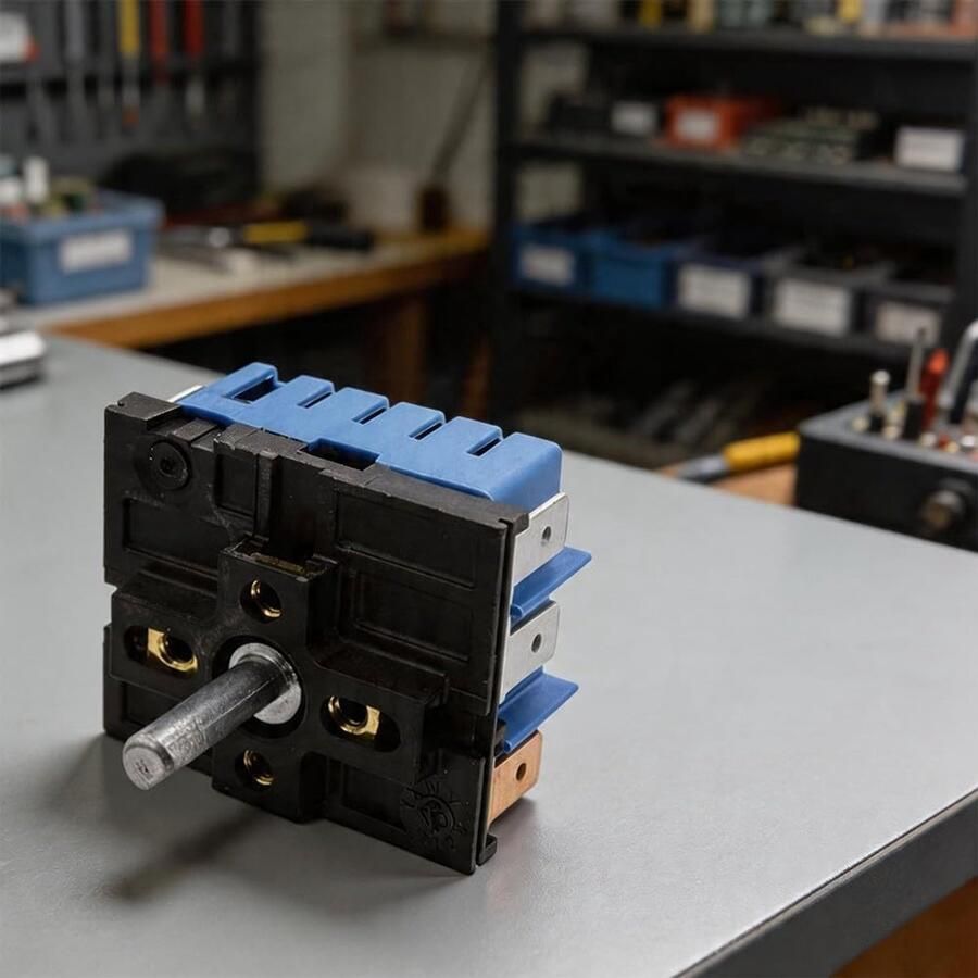 Kookplaat Schakelaar Regelaar Bedieningselement Temperatuur Instellen Directe Vervanging 6 x 5 x 5 cm Zwart