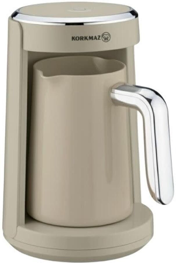 Korkmaz Keyif Turkse koffiezetapparaat Beige – Authentieke Turkse Koffie met Moderne Klasse 400W 4-5 Kopjes