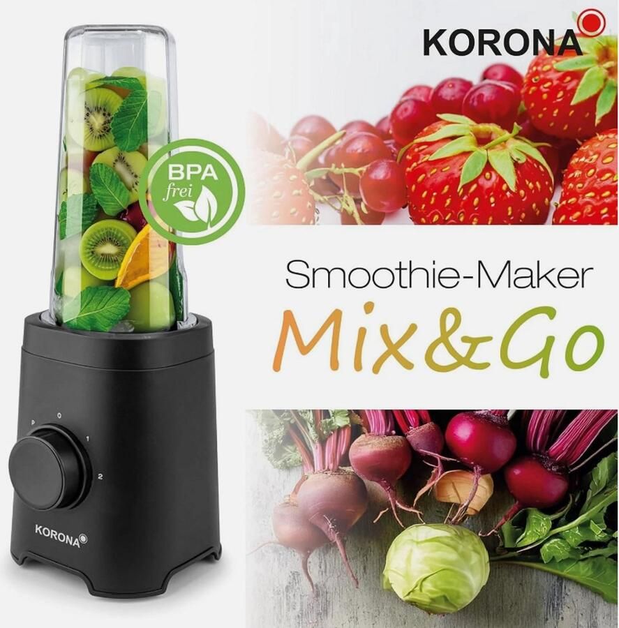 Korona Smoothie Maker 24500 2 vermogensniveaus 600ml ToGo-beker 320W