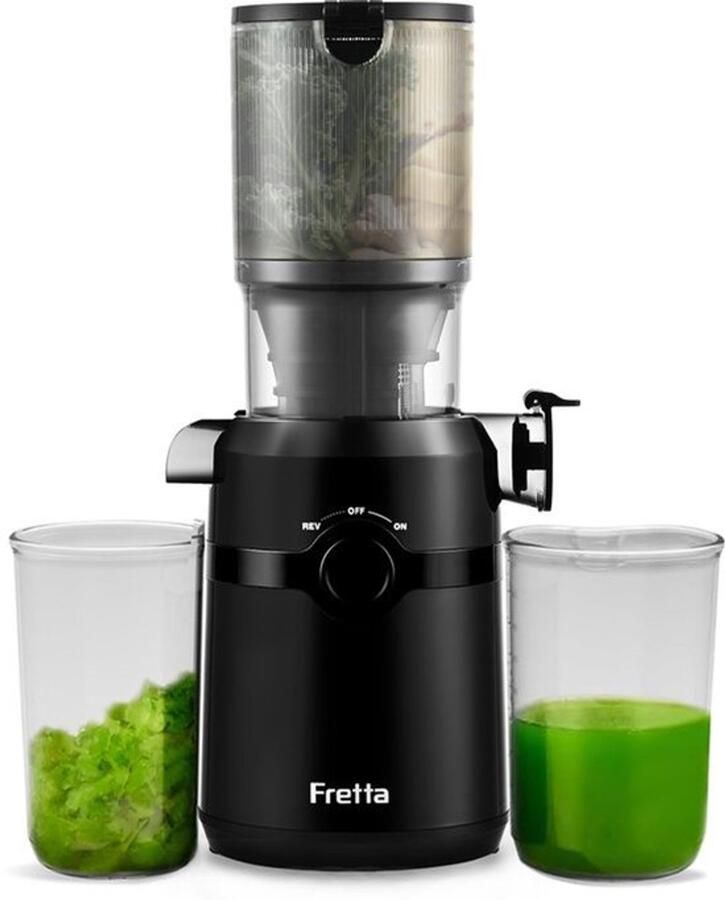 Koude pers sapcentrifuges slow-masticating sapcentrifuge met 108 mm en 1 0 l trechter voor hele vruchten en groenten 200 W sapcentrifuge met hoge opbrengst BPA-vrije Tritan (black)