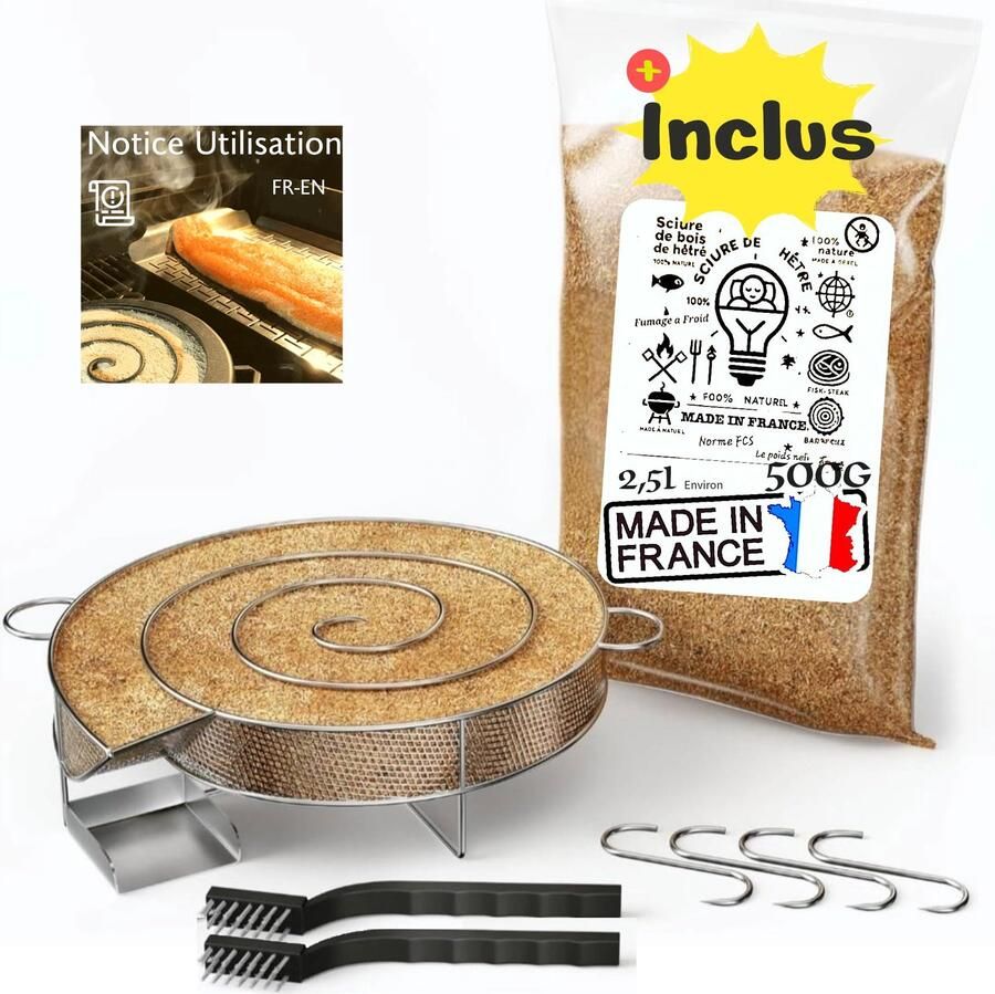 Koude rookgenerator rookoven voor vlees en vis inclusief 1 3 l beukenhout 4 haken en 2 reinigingsborstels