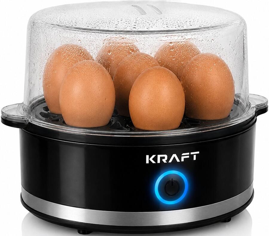 KRAFT Eierkoker Zwart 7 Eieren Elektrisch Eieren Koken - Foto 1
