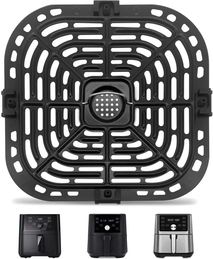 Kraftverdia Airfryer Accessoire Vervangende Grillpan voor Instant Vortex 6QT & Gourmia GAF685 GAF735 Anti-aanbak RVS