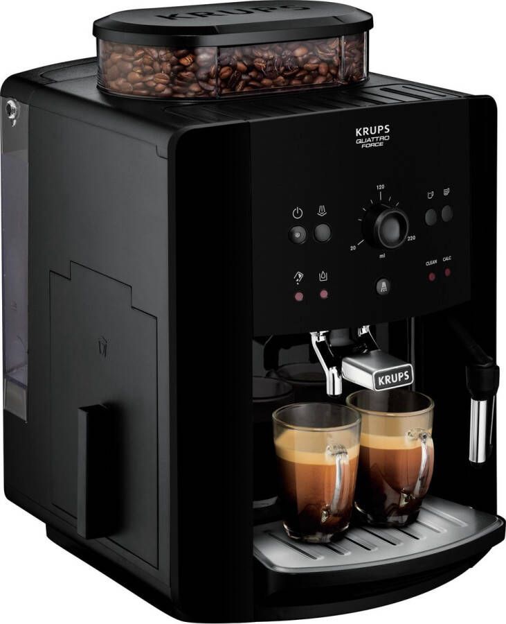 Krups Volautomatisch koffiezetapparaat EA8110 Arabica Quattro Force 1450 w watertankcapaciteit: 1 8 liter pompdruk: 15 bar