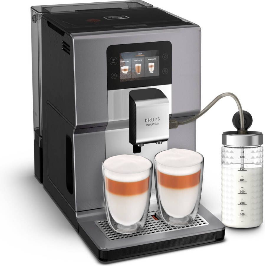 Krups Intuition Preference + (Chrome) EA875E Volautomatische espressomachine 15 Voorgeprogrammeerde recepten Automatische reiniging