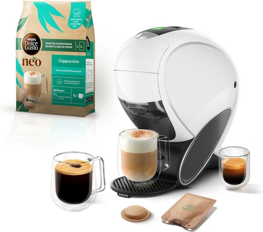 Krups 15 bar koffiepadkoffiezetapparaat 1600w wit KP850110