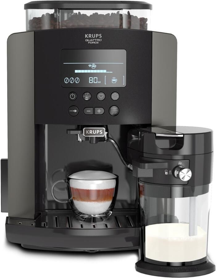 Krups Volautomatisch koffiezetapparaat EA819E Arabica Latte Watertankcapaciteit: 1 7 liter pompdruk: 15 bar lcd-display