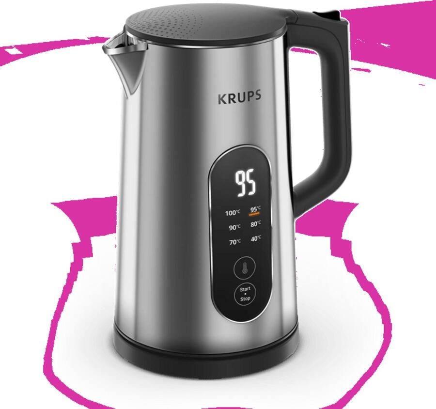 Krups Waterkoker BW871DF0 1.7L RVS 1500W regelbare temperatuur warmhoudfunctie