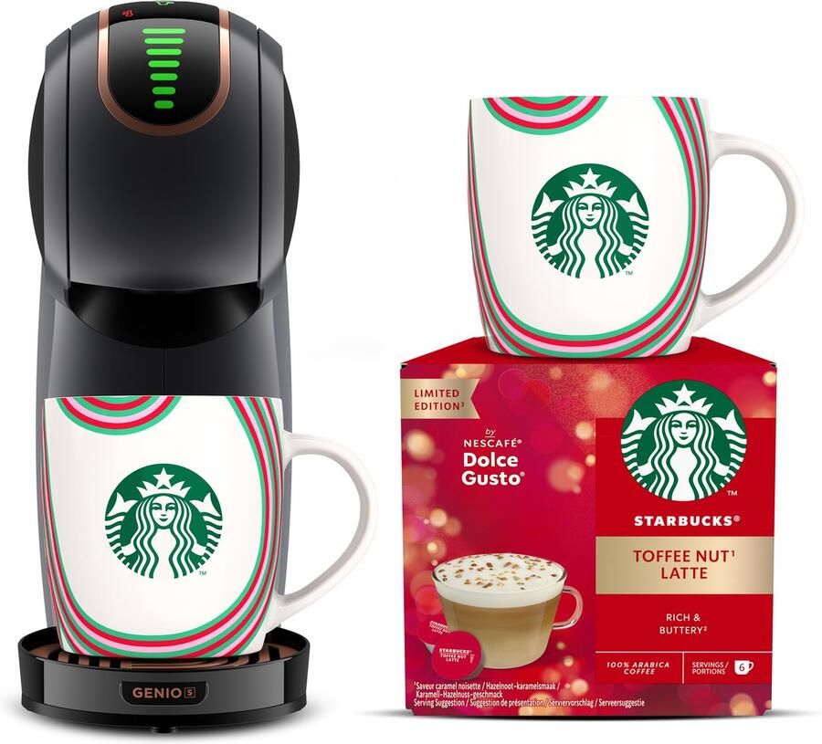 Krups Dolce Gusto Genio S Starbucks Bundle YY5811FD – Capsule koffiemachine – Professioneel resultaat in 30 sec – Compact – Touchscreen – Multidranken koffiemachine
