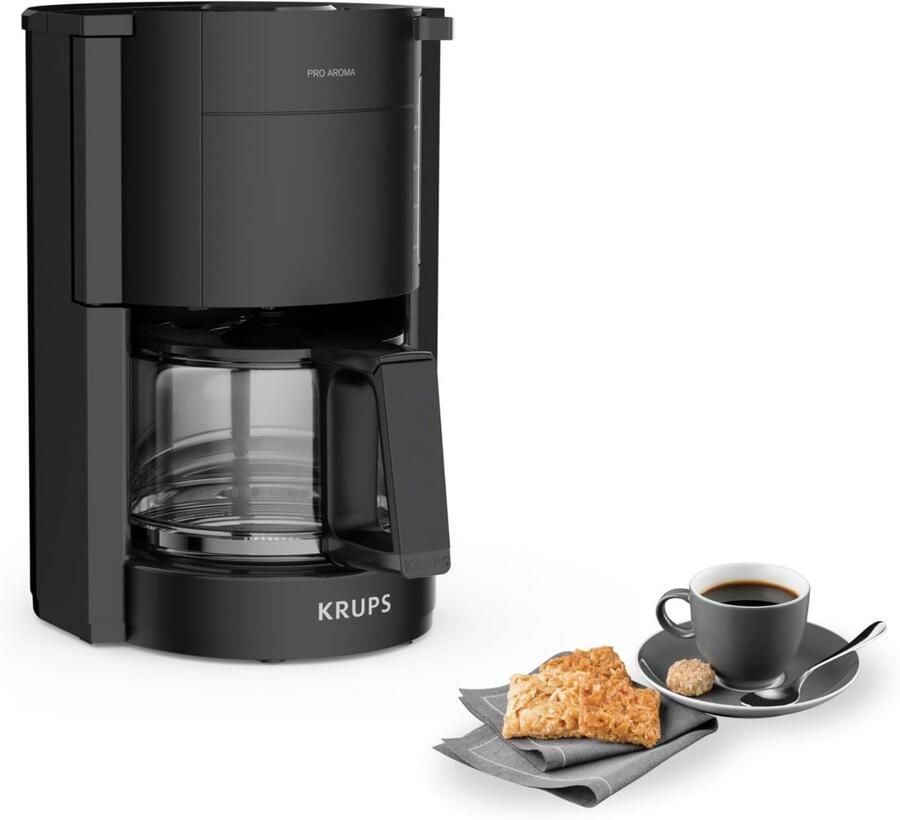 Krups F30901 ProAroma Filter Koffiezetapparaat – 10 Kopjes – Glazen Kan – 1050W – Automatische Uitschakeling – Zwart
