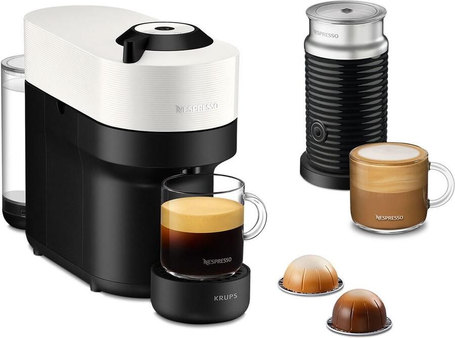 Krups Nespresso Vertuo POP XN9211 Koffiecupmachine Coconut White Inclusief Melkopschuimer Compact