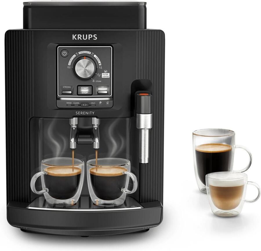 Krups Serenity EA4008 Volautomatische Espressomachine Zwart Snel Opgewarmd Compact