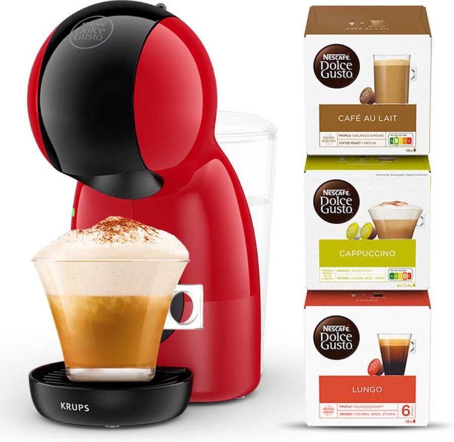 Krups Nescafe Dolce Gusto Piccolo XS Inclusief Try Out Multi Pack Voor 40 Kopjes Rood