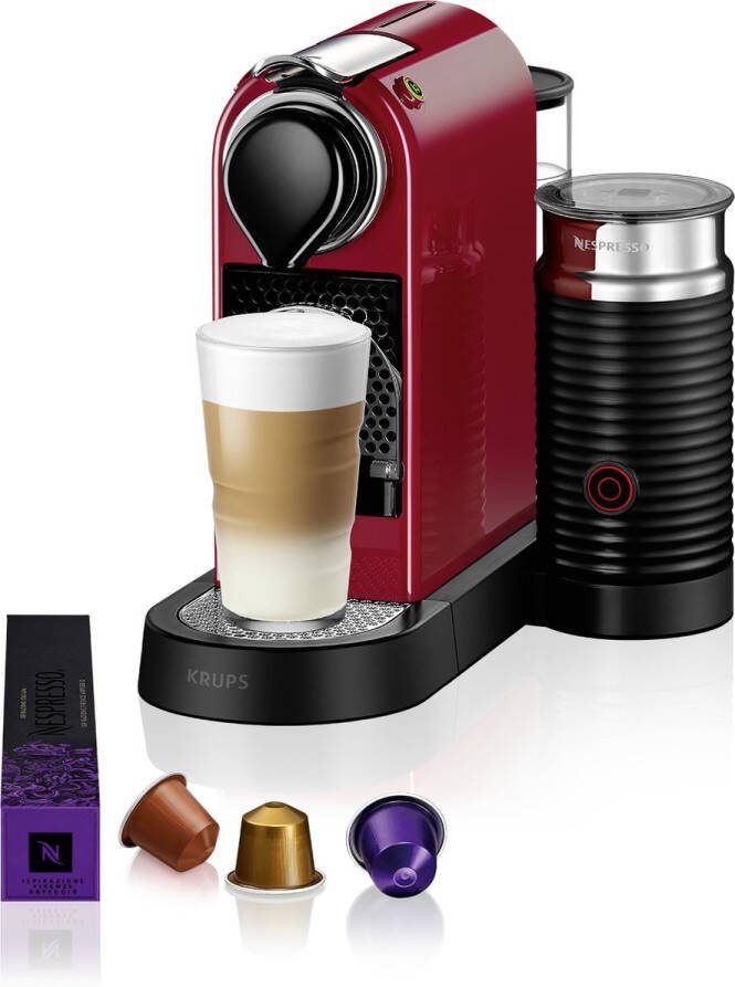 Krups Nespresso Citiz & Milk XN7615 Koffiecupmachine Rood Inclusief Melkopschuimer Compact