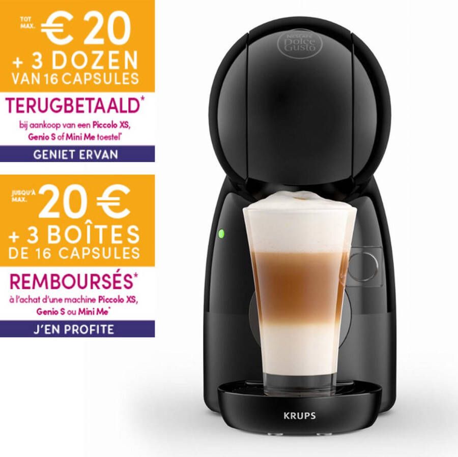 Krups Dolce Gusto Piccolo XS Zwart YY4515FD | Capsulemachines | Keuken&Koken Koffie&Ontbijt | 3700342445107