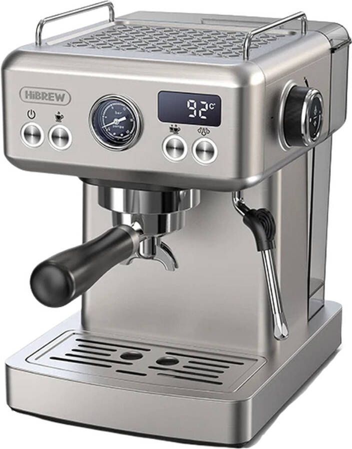 KTN Barista Express Espressomachine Melkschuimsysteem Stoompijp Koffiemachine Pistonmachine Espresso Brushed Stainless Steel RVS