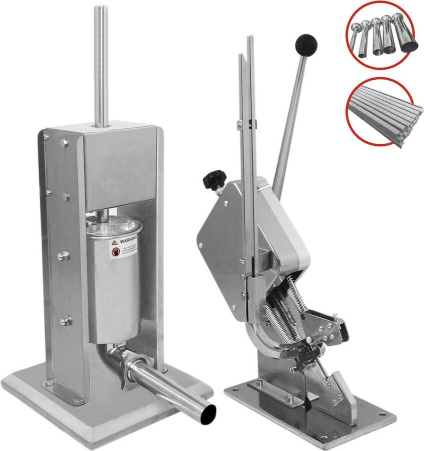 MonsterShop Bundel: Kukoo 5 Liter Worsten Vuller + KuKoo Worsten Knipper Handmatige bediening 2000 GRATIS clips 5 GRATIS trechters - Foto 2