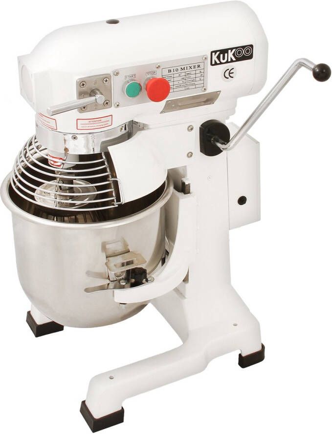 MonsterShop Commerciële Voedsel Mixer Spiraalmixer 10 Liter 3 Versnellingen 3 Opzetstukken GRATIS Deeg Schraper. Maximaal gewicht: 1 kg Mix