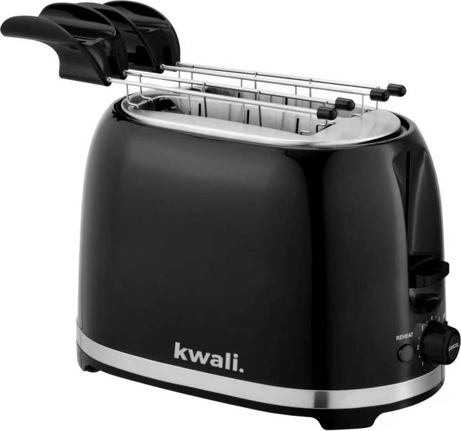 Kwali. Broodrooster met Tostiklemmen Max 2024 Tosti Apparaat en Tosti Ijzer alternatief Zwart Incl. Eboek boordevol heerlijke recepten! - Foto 2
