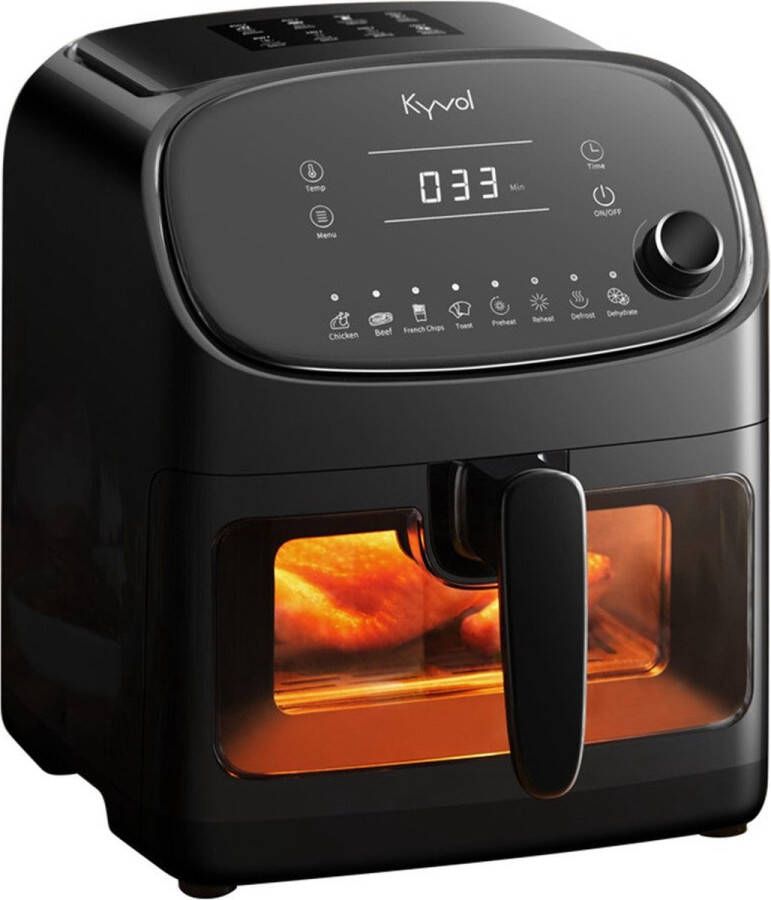 Kyvol Epichef AF60 Airfryer Luchtfriteuse Handig kijkvenster Grote capaciteit van 6QT voor een hele kip Keramisch gecoate mand 360° snelle warmtecirculatie 60+ recepten inbegrepen