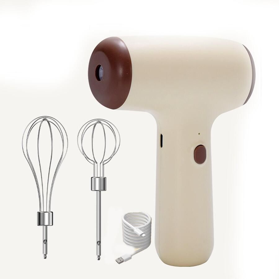 KZQ 5-snelheden elektrische handmixer met dubbele gardes Snoerloos keukenapparaat voor bakken en koken Compact en krachtig voor thuisgebruik Kaki