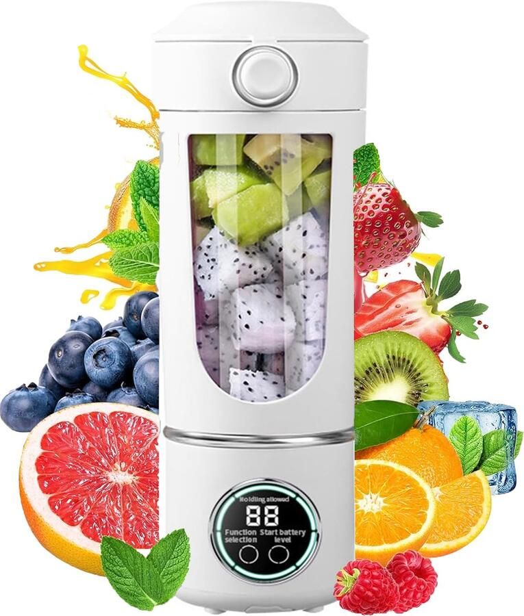 KZQ 700 ml draagbare fruitmixer USB oplaadbaar met hoge snelheid Perfect voor smoothies en eiwitshakes Ideaal voor thuis en onderweg Wit