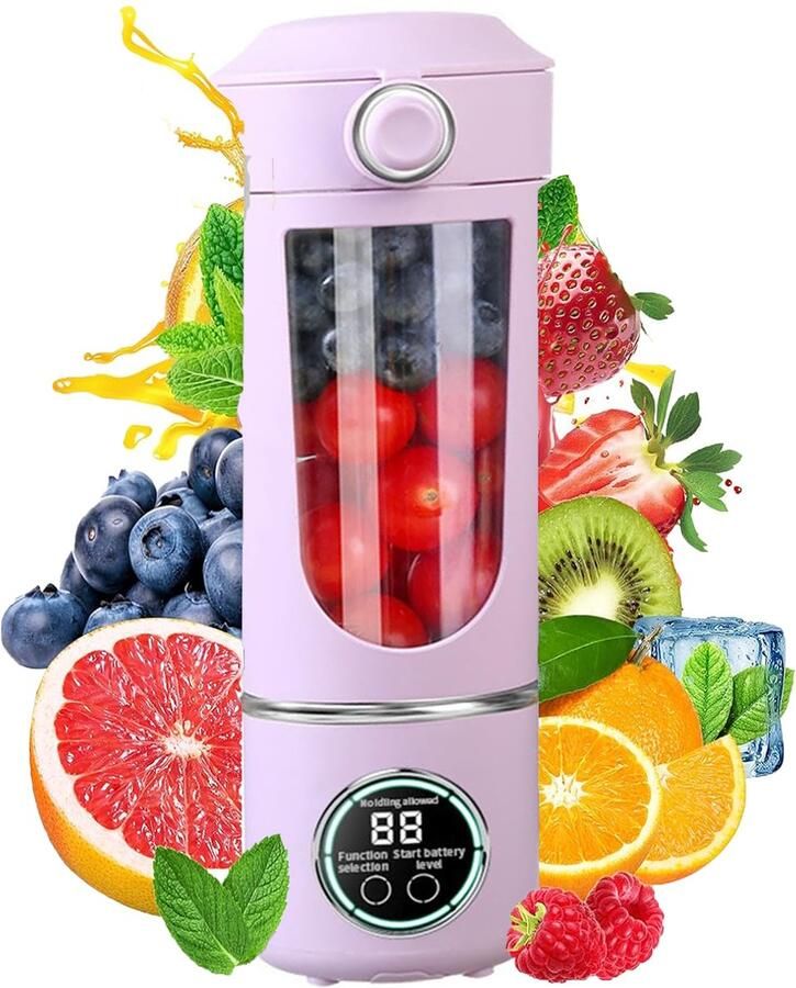 KZQ 700 ml draagbare fruitmixer USB oplaadbaar met hoge snelheid Perfect voor smoothies en eiwitshakes Ideaal voor thuis en onderweg Paars