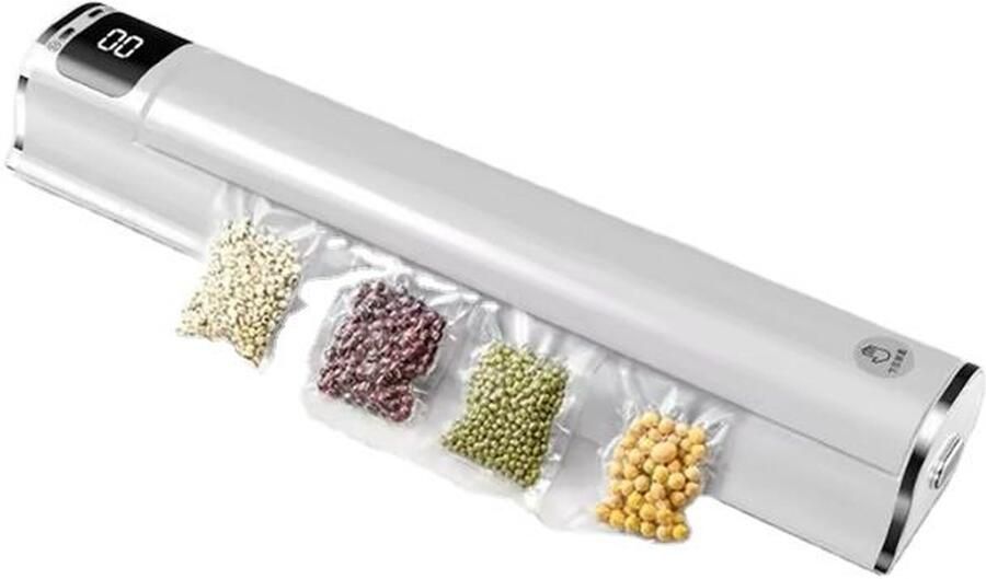 KZQ Compacte Draagbare Voedsel Vacuümmachine Automatische Luchtafdichting Geschikt Voor Vlees Gedroogd Fruit En Snacks Ideaal Voor Keuken Thuis En Voedselopslag Wit