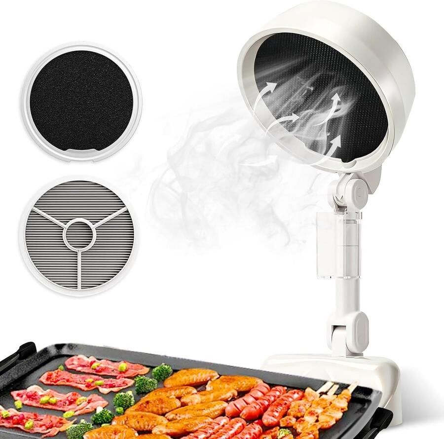 KZQ Draagbare Afzuigkap Usb Desktop Afzuiger Met 3 Snelheden Afneembaar En Wasbaar Filter Draadloos Verstelbare Hoogte Geschikt Voor Bbq Hot Pot En Binnenkoken 1 Stuk