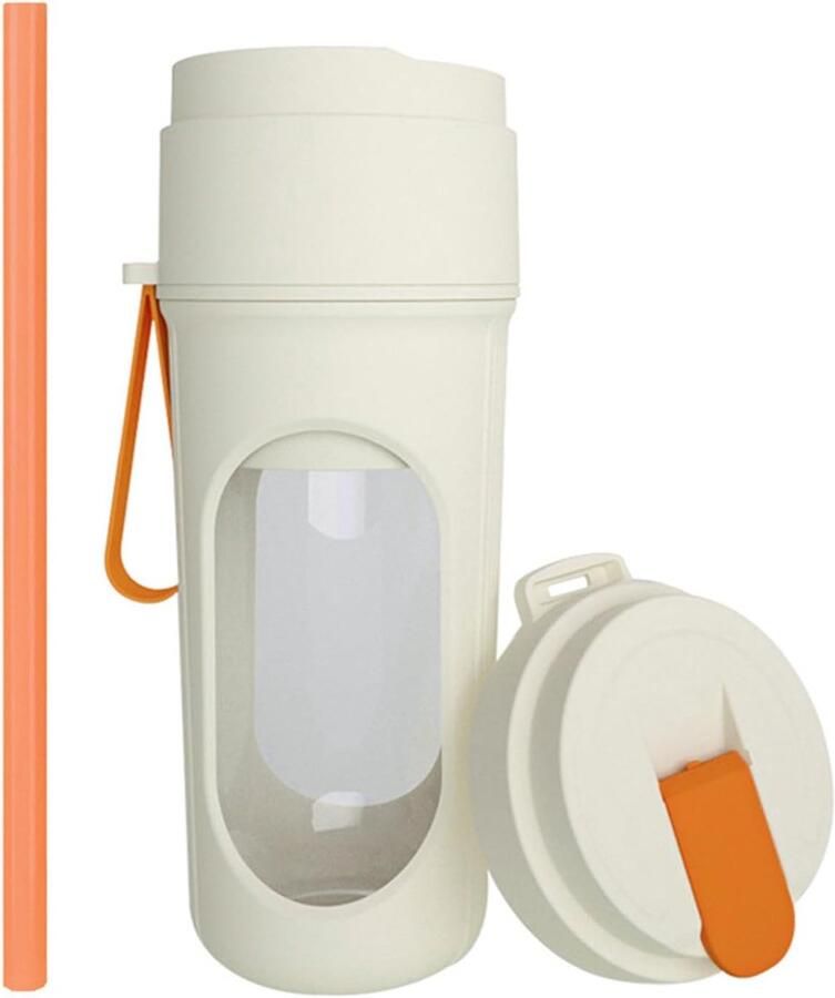 KZQ Efficiënte 450ml elektrische jusbeker met USB opladen Draagbare fruitmixer voor smoothies en thuisgebruik Oranje