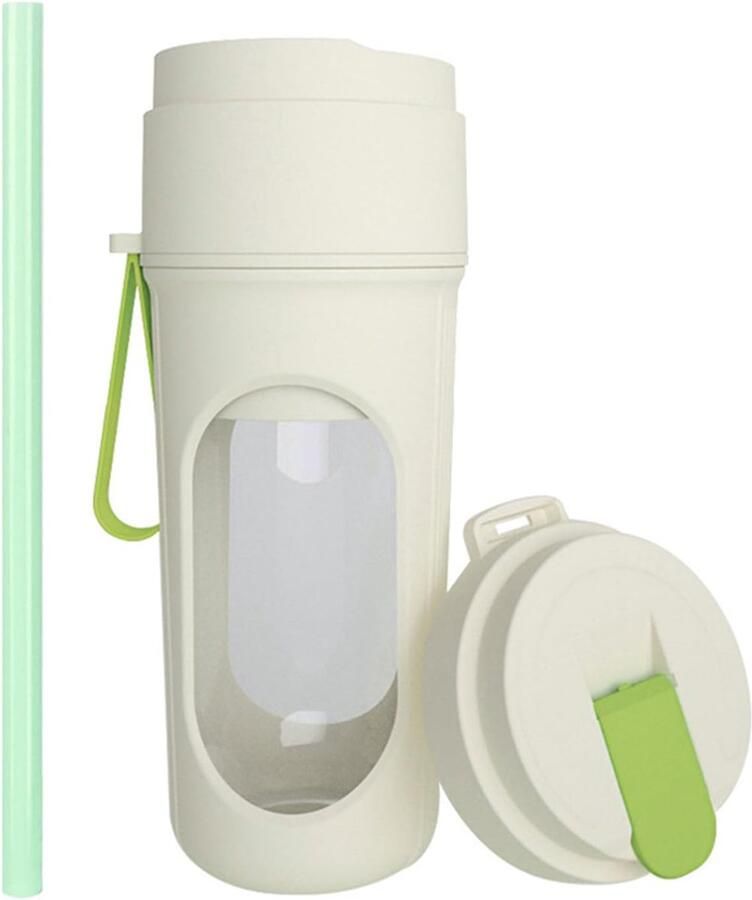 KZQ Efficiënte 450ml elektrische jusbeker met USB opladen Draagbare fruitmixer voor smoothies en thuisgebruik Groen