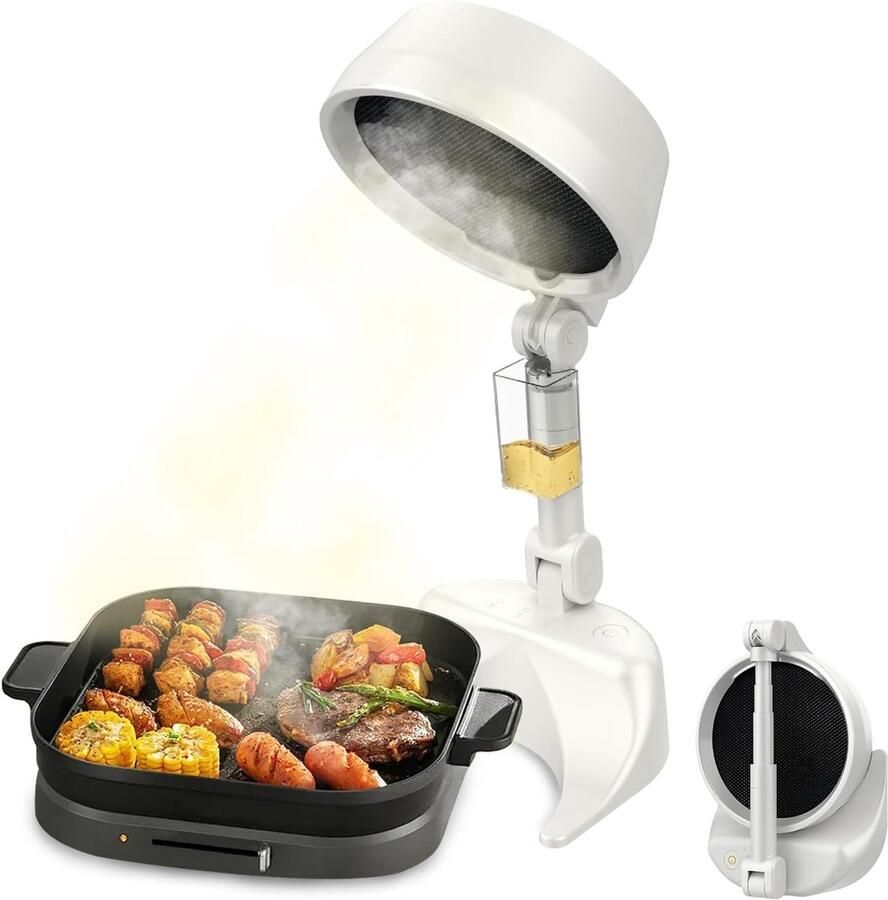 KZQ Opvouwbare draagbare afzuigkap en miniextractor Ventilator voor thuis keuken barbecue en reizen Compact en geluidsarm Wit