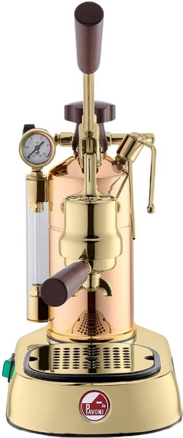 La Pavoni Professional Rame Gold Manual-lever espresso machine Goud Hout