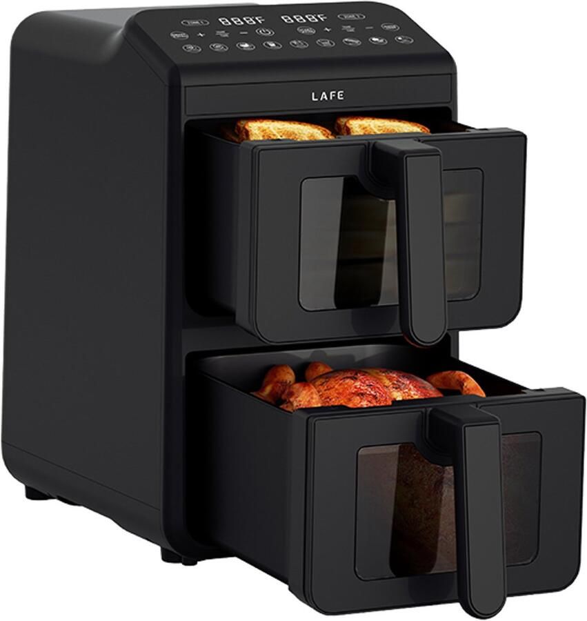 Lafe Air Fryer vetvrije friteuse 2 kamers 5 L vermogen 2460 W LCD-display Dual Fry