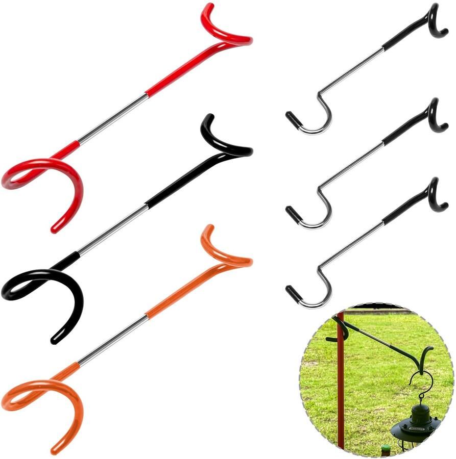 Lantaarnhaken camping 6 stuks lantaarnhouder tentstang haak roestvrij stalen lantaarnhouder campinghaak tent lampophanging voor buiten hangende lantaarns waterkoker vuilniszakken