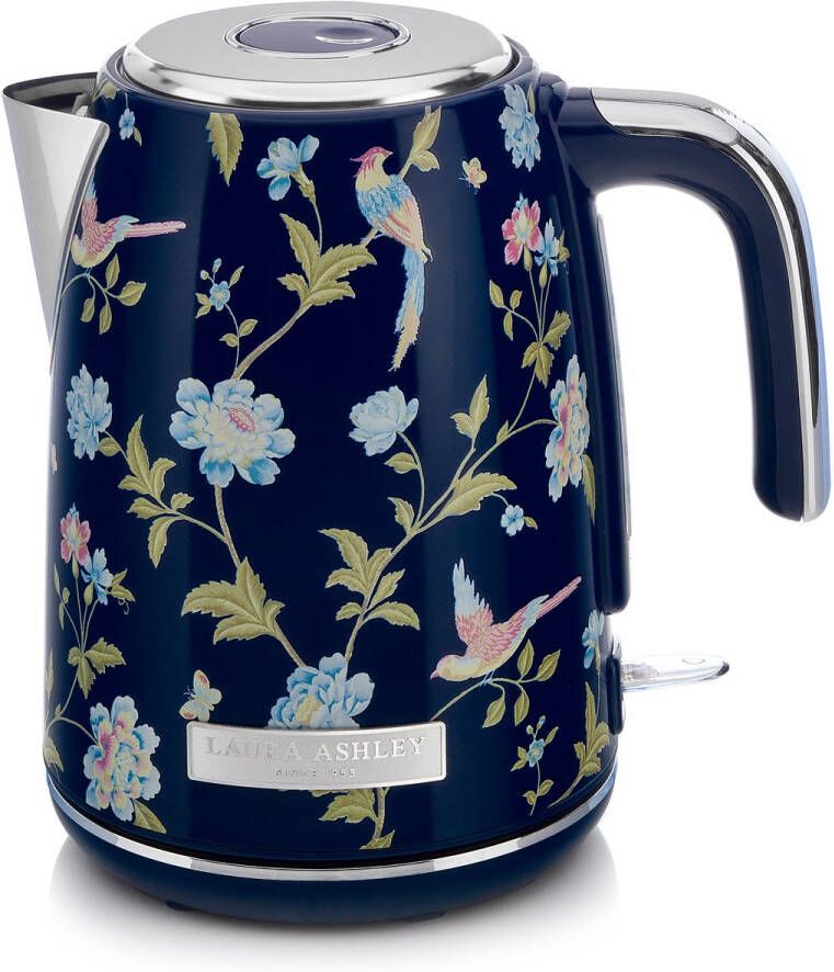Laura Ashley Elveden Navy Kanwaterkoker 1 7 Liter 2200W Vermogen Roestvrij Staal Vintage Design Snelkokende Waterkoker voor Thuis en Keuken - Foto 2