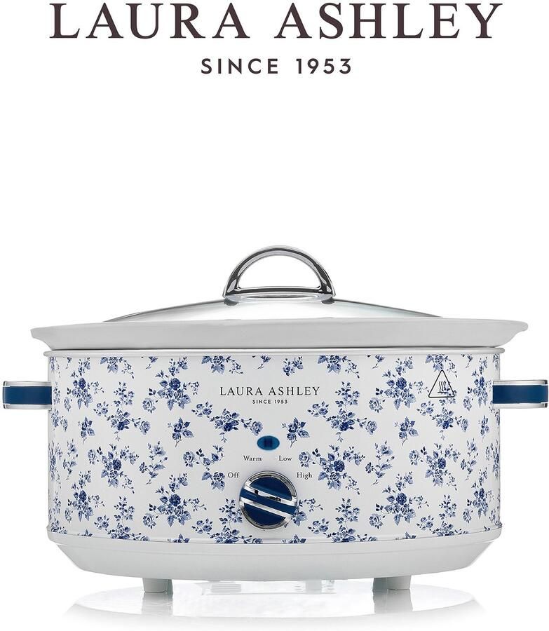 Laura Ashley Slowcooker 6 5 liter – Keramische binnenpan – 3 warmtestanden – Warmhoudfunctie – Glazen deksel – Voor het hele gezin